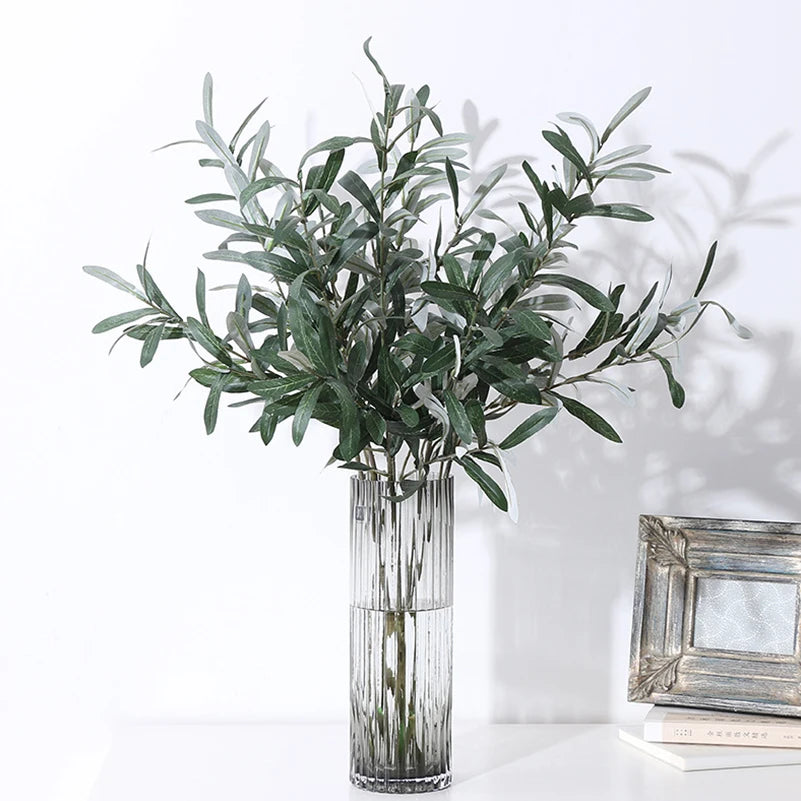 Artificial Olive Green Leaves Tree Branches Valentine'S Fruit Artificial Plants Photo Props Home Wedding Decortion Silk Flowers