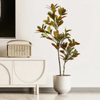 80-120Cm Large Artificial Plants Fake Codiaeum Tree Branch Plastic Ficus Plants Fiddle Plants Leaves Tropical Plant for Home