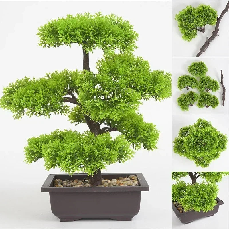 Artificial Plants Pine Bonsai Small Tree Pot Plants 