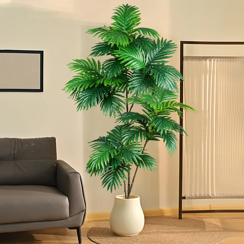 70-135Cm Large Artificial Palm Tree Fake Tropical Plants Green Monstera Leaves Plastic Banyan Tree for Garden Home Office Decor