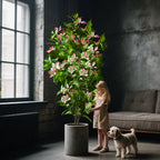 82-144Cm Large Artificial Ficus Tree Fake Magnolia Plants Branch Tall Banyan Tree Faux Nandina Tree Rubber for Home Garden Decor