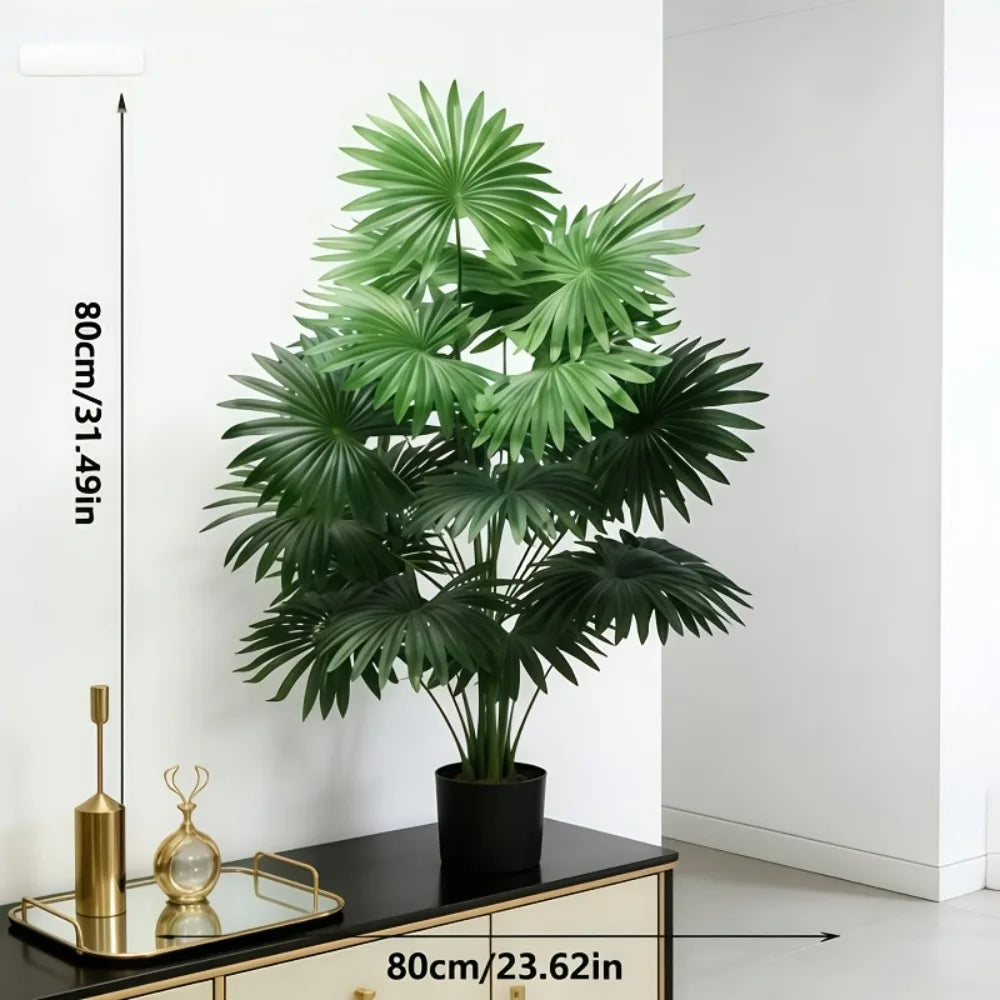 1PC Faux Enormous Fan Palm Trees 24Leaves Fan-Shaped Fake Greenery Suitable for Living Room Soft Decor Commercial Display Window