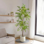 75-140Cm Artificial Plants Nandina Tree Green Tall Plants Fake Leaves Plants Faux Branches for Home Garden Office Decor