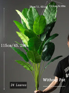 85-115Cm Tropical Artificial Plants, Large Fake Banana Tree, Plastic Bird of Paradise Plant Branches, Oversized Palm Leaves, for Home Garden Indoor Office Decor, excluding Planter, 1Pc