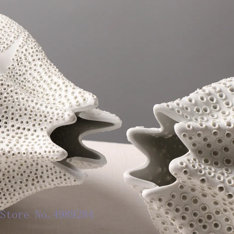 Ceramic Vase Hole Hollow Out Dot Pattern Handmade Ceramic Ceramic Crafts Flower Vase Abstract Geometric Home Decoration