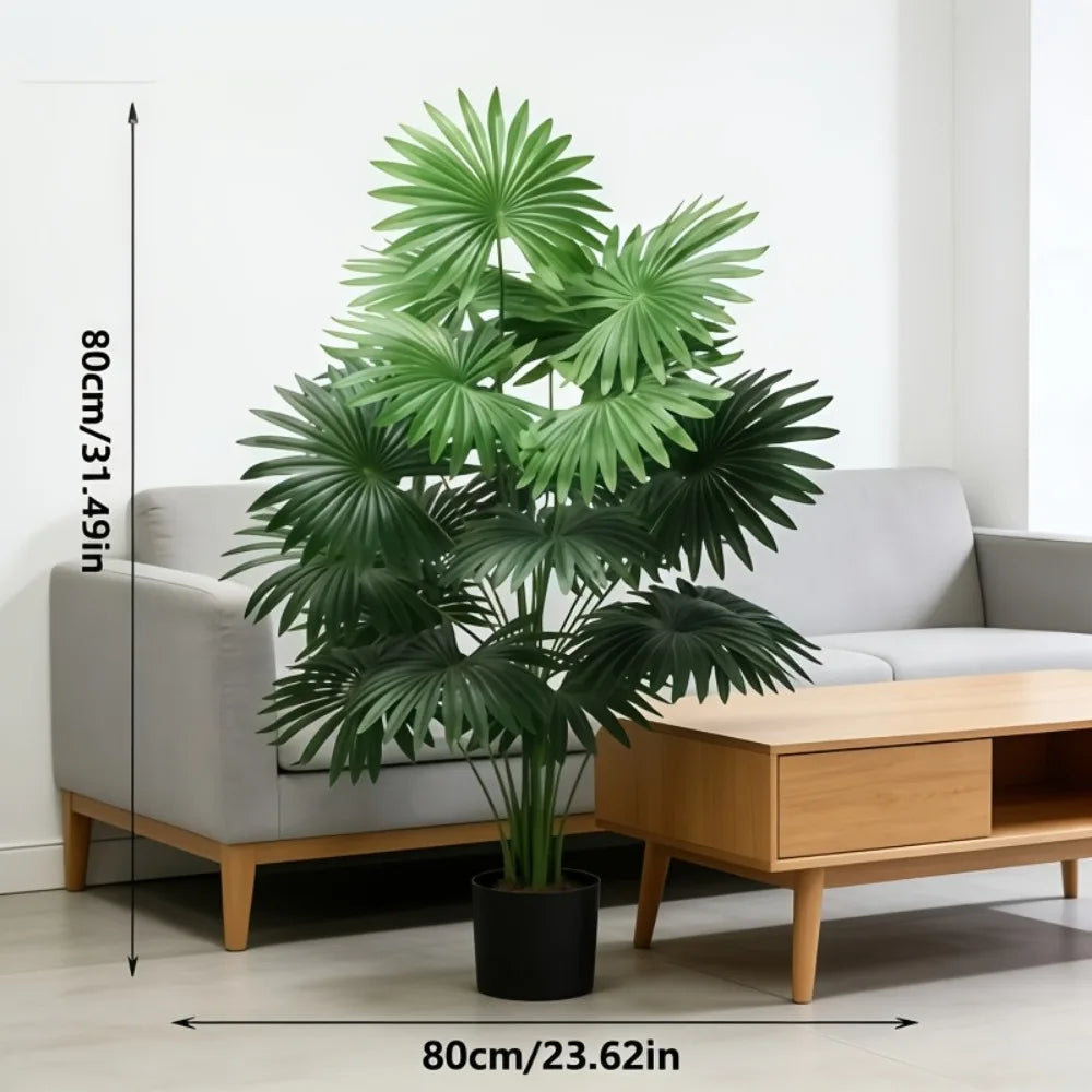 1PC Faux Enormous Fan Palm Trees 24Leaves Fan-Shaped Fake Greenery Suitable for Living Room Soft Decor Commercial Display Window