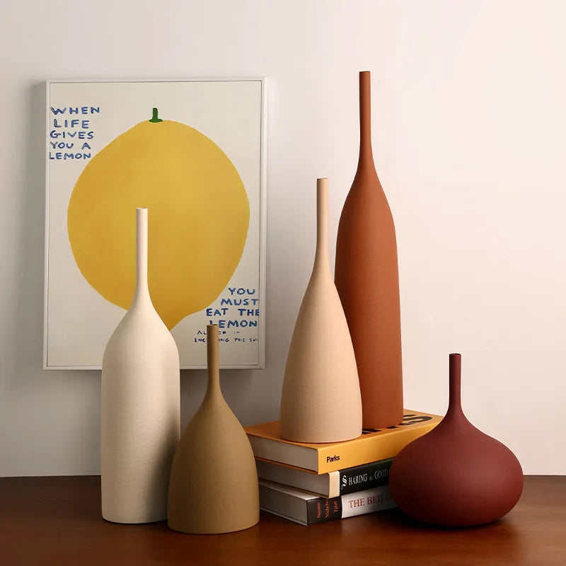 Nordic Minimalist Morandi Vase Vintage Brushed Texture Ceramic Vase Vintage Brushed Texture Ceramic Vase Home Decoration