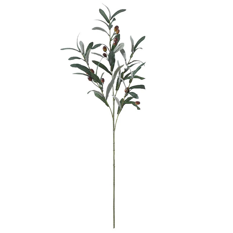 Artificial Olive Green Leaves Tree Branches Valentine'S Fruit Artificial Plants Photo Props Home Wedding Decortion Silk Flowers