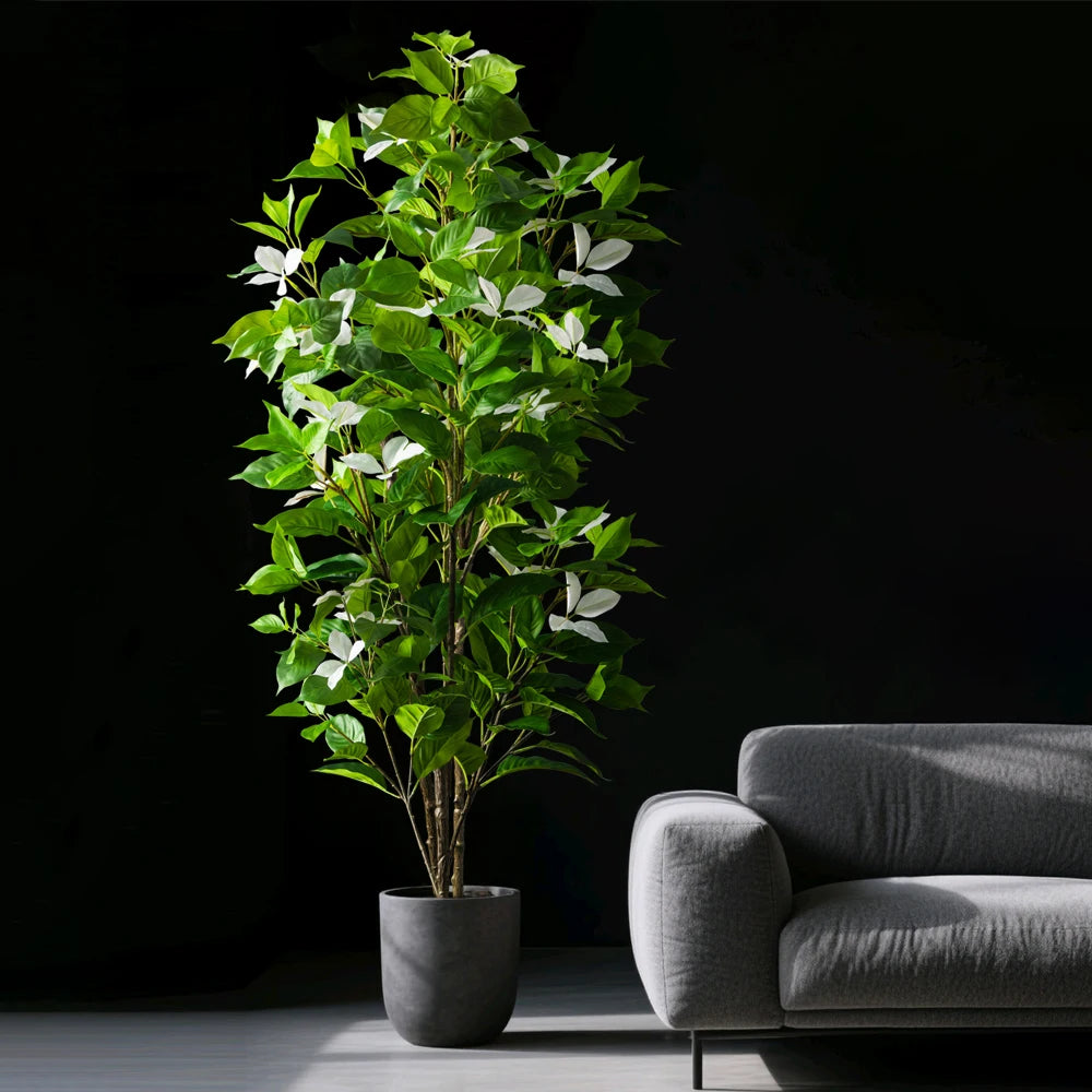82-144Cm Large Artificial Ficus Tree Fake Magnolia Plants Branch Tall Banyan Tree Faux Nandina Tree Rubber for Home Garden Decor
