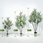 Artificial Olive Tree, Large Faux Olive Plant in Pot with Realistic Leaves & Fruits,5Ft/6Ft Tall Artificial Tree for Home Garden