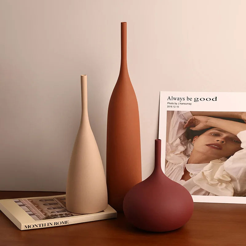 Nordic Minimalist Morandi Vase Vintage Brushed Texture Ceramic Vase Vintage Brushed Texture Ceramic Vase Home Decoration