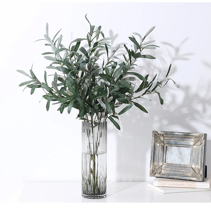 Artificial Olive Green Leaves Tree Branches Valentine'S Fruit Artificial Plants Photo Props Home Wedding Decortion Silk Flowers