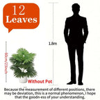 24Leaves 31.5Inch Artificial Plants Large Fake Fan-Leaf Sunflower Tree Plastic Plant Leaves Artificial Jungle Palm Tree for Home