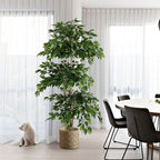 70In Ficus Artificial Tree Large Tropical Plants Plastic Fake Leafs Green Real Touch Banyan Tree for Home Garden Room Shop Decor