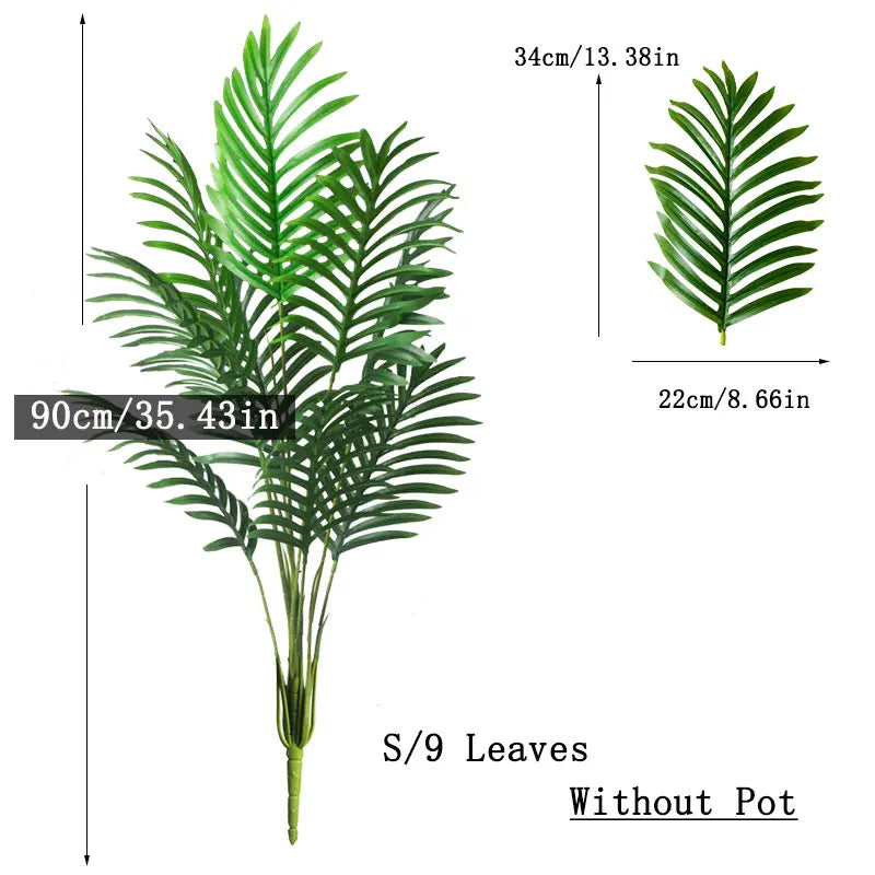 90-180Cm Large Fake Palm Tree Artificial Tropical Plants Plastic Monstera Leaves Big Olivetree Foliage for Home Garden Decor