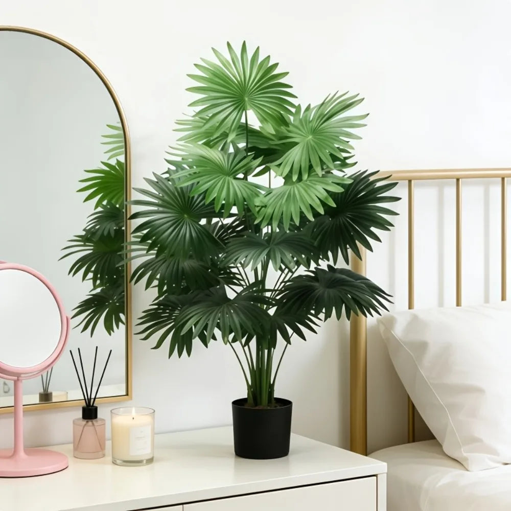 1PC Faux Enormous Fan Palm Trees 24Leaves Fan-Shaped Fake Greenery Suitable for Living Room Soft Decor Commercial Display Window
