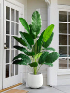 85-115Cm Tropical Artificial Plants, Large Fake Banana Tree, Plastic Bird of Paradise Plant Branches, Oversized Palm Leaves, for Home Garden Indoor Office Decor, excluding Planter, 1Pc