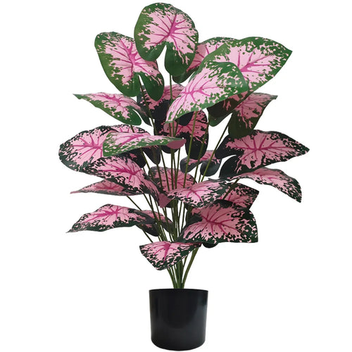 Pink Leaf Potted Plants  Artificial Plants Decoration Artificial Flower for Home Decor Party Wedding Dec