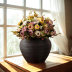Modern Black Ceramic Vase – Nordic Minimalist Tall Floor & Table Decor