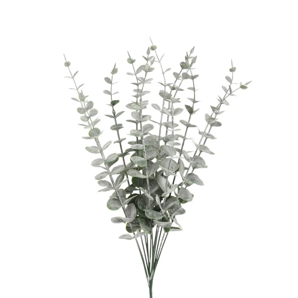5Pcs/Lot Artificial Gold Eucalyptus Branch Stem Artificial Plants for Wedding Flower Arrangement Greenery Home Decoration