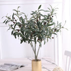 Artificial Olive Green Leaves Tree Branches Valentine'S Fruit Artificial Plants Photo Props Home Wedding Decortion Silk Flowers