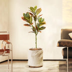 80-120Cm Large Artificial Plants Fake Codiaeum Tree Branch Plastic Ficus Plants Fiddle Plants Leaves Tropical Plant for Home