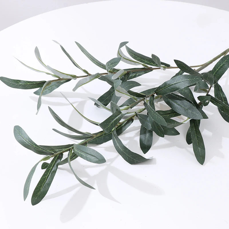 Artificial Olive Green Leaves Tree Branches Valentine'S Fruit Artificial Plants Photo Props Home Wedding Decortion Silk Flowers