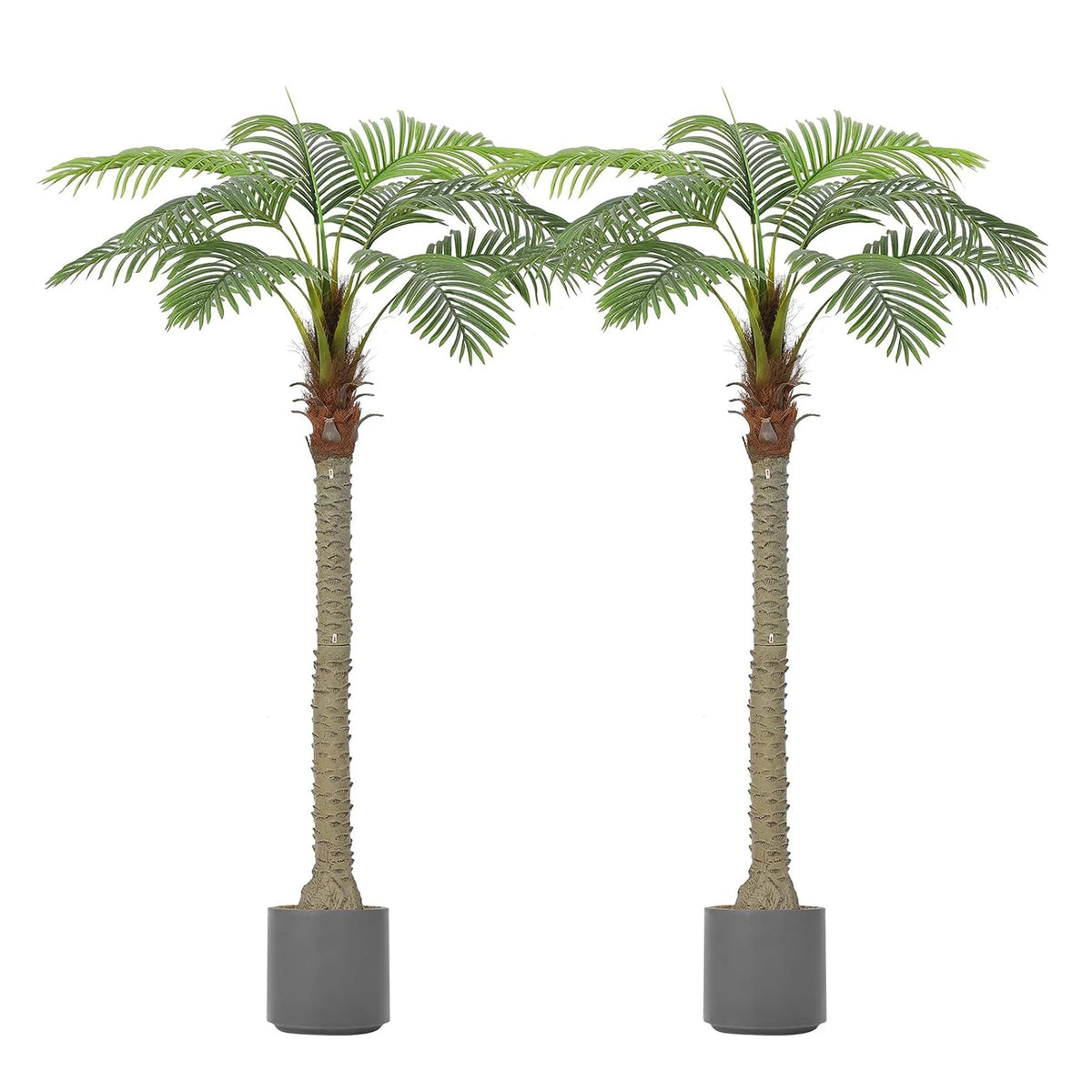 2Pcs Artificial Palm Tree - Tropical Artificial Plants with Sturdy Base, Faux Plants Indoor Outdoor Decor, Large Faux Palm Tree