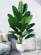 85-115Cm Tropical Artificial Plants, Large Fake Banana Tree, Plastic Bird of Paradise Plant Branches, Oversized Palm Leaves, for Home Garden Indoor Office Decor, excluding Planter, 1Pc
