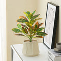 24-41Cm Artificial Plants Fake Ficus Tree Tropical Banyan Tree Small Plants Branch Plastic Codiaeum Leaves for Home Garden Decor