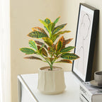 24-41Cm Artificial Plants Fake Ficus Tree Tropical Banyan Tree Small Plants Branch Plastic Codiaeum Leaves for Home Garden Decor