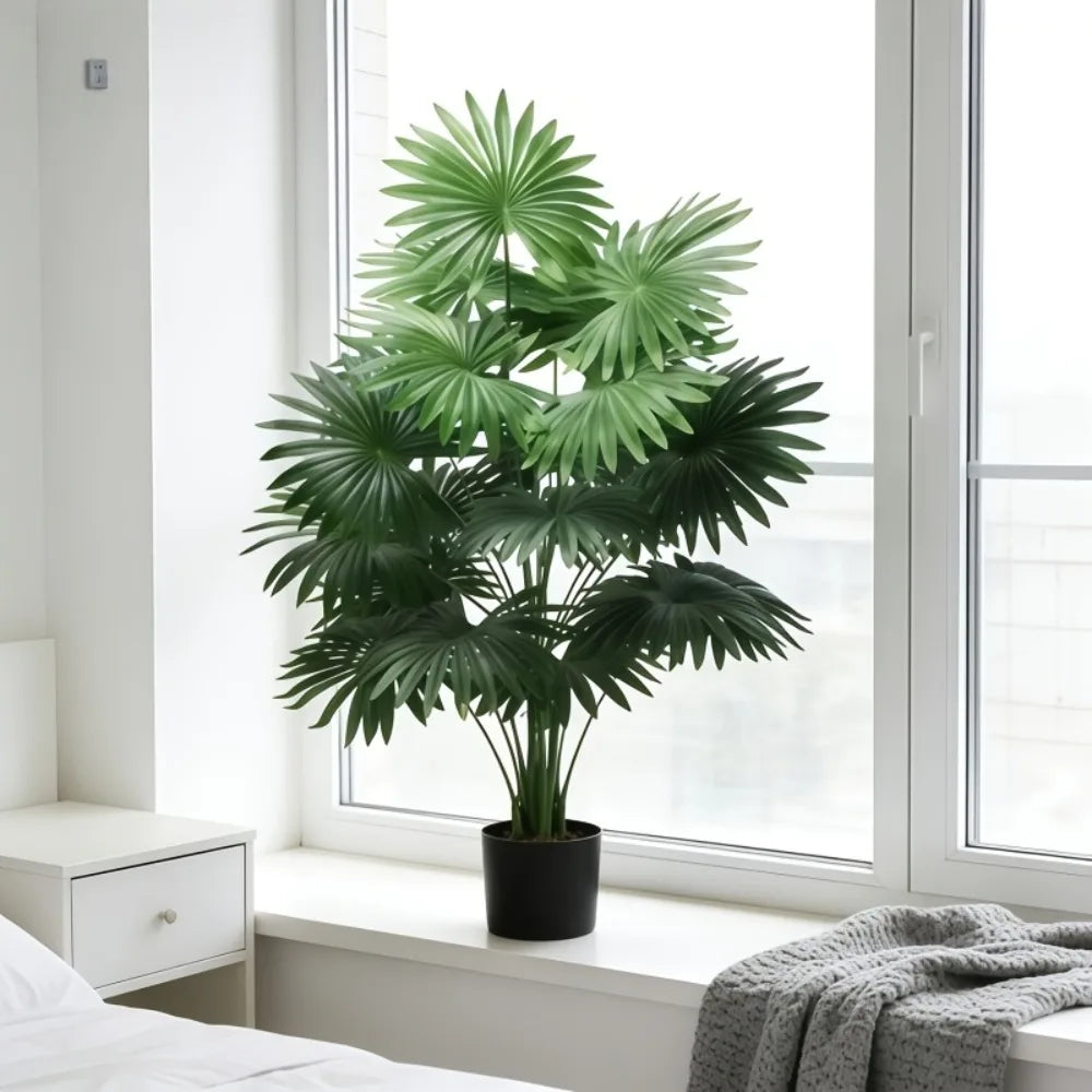 1PC Faux Enormous Fan Palm Trees 24Leaves Fan-Shaped Fake Greenery Suitable for Living Room Soft Decor Commercial Display Window