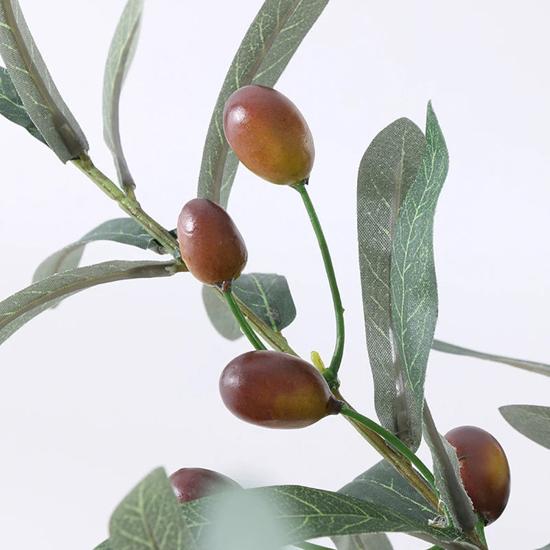 Artificial Olive Green Leaves Tree Branches Valentine'S Fruit Artificial Plants Photo Props Home Wedding Decortion Silk Flowers