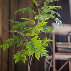 76-140Cm Large Artificial Ficus Tree Branch Fake Lacquer Tree Plastic Banyan Plants Green Tall Palm Leaves for Home Garden Decor