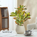 24-41Cm Artificial Plants Fake Ficus Tree Tropical Banyan Tree Small Plants Branch Plastic Codiaeum Leaves for Home Garden Decor