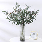 Artificial Olive Green Leaves Tree Branches Valentine'S Fruit Artificial Plants Photo Props Home Wedding Decortion Silk Flowers
